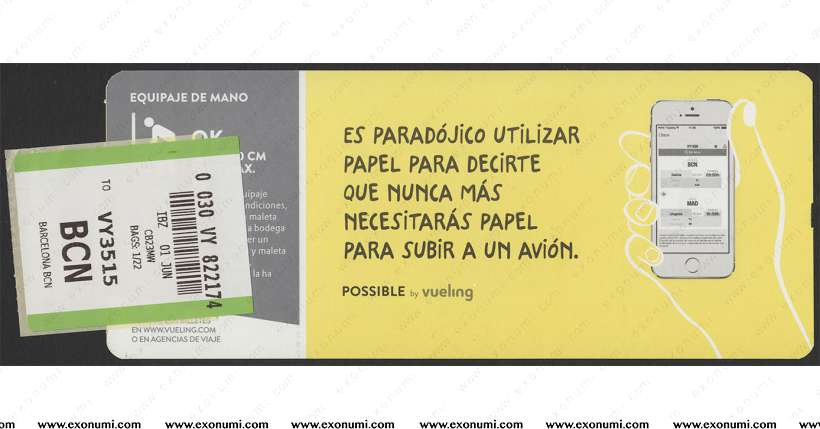 Spain : Vueling Boarding Pass VY3515 Ibiza to Barcelona (2017)