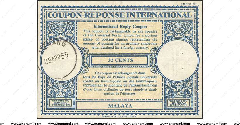 Malaya - International Reply Coupon : London Design XVI-ua 