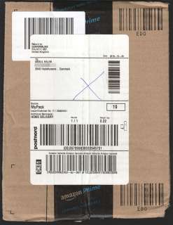 hældning ~ side twinkle Denmark : Amazon Box Label from United Kingdom using PostNord Service (2016)